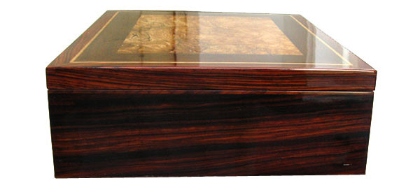 Cocobolo box end - Handcrafted cocobolo wood box