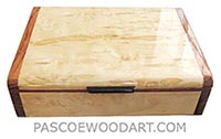 Decorative wood wallet box, small wood box made of Karelian birch burl, bubinga