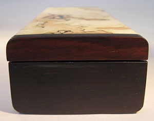 Bois de rose weekly pill box end - No hinge handmade decorative weekly pill organizer made of spalted maple burl