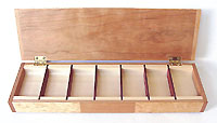 Decorative wood weekly pill organizer