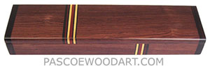 Decorative wood weekly pill box - Honduras rosewood handmade pill box with Boise de rose ends
