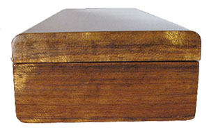 Handmade wood pill box - shedua wood side view