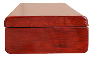 Handmade wood pill box - Bloodwood side view