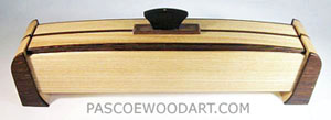 Decorative weekly pill box made of elm, wenge and ebony wood