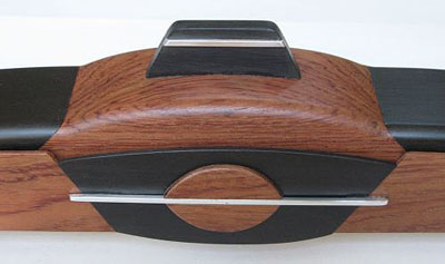Weekly pill organizer - Handmade pill box made of ebony and bubinga - center piece close-up