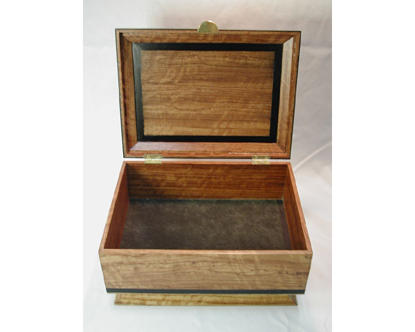 Bubinga Box - handcrafted solid bleached bubinga box with ebony trim