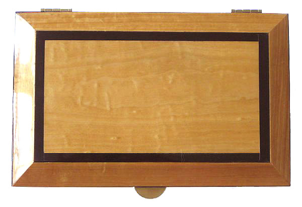Decorative keepsake box - Ceylon satinwood box top with ebony trim