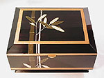 Artistic box - Ebonized cherry with artwork by pigmented epoxy inlay - Bamboo