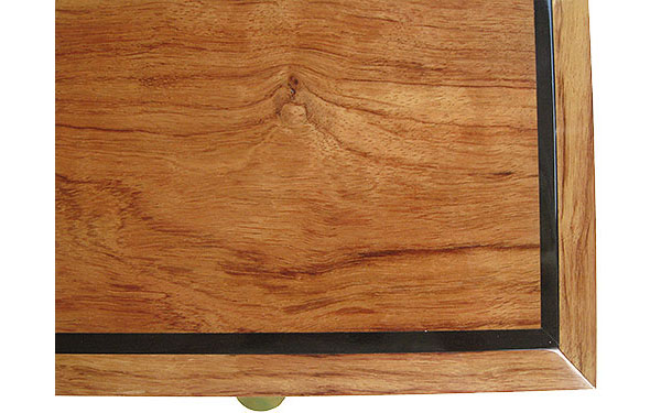 Bleached bubinga with ebony accent box top - Handcrafted wood box