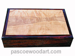Handcrafted wood box for men - Colobolo,Pear wood burl 