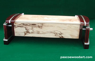 Pascoe's Wood Art: Handcrafted, decorative wood box - Padauk, spalted maple, aluminum 