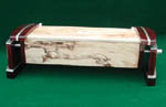 Handcrafted Artistic Box - Caboose II - Padauk box side and end pilasters with spalted maple body