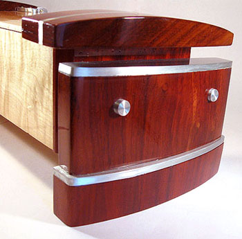 Padauk box end - Artistic wood box - Handcrafted decorative box