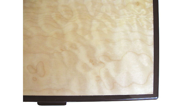 Quilted big leaf maple box top close up - Handcrafted decorative wood box
