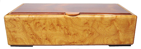 Decorative wood desktop box - bird's eye maple box front view
