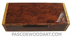 Handmade slim wood box - Decorative wood desktop box made of camphor burl with masur birch ends