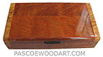 Handmade wood box - Decorative slim wood box, desktop box made of bubinga with maple burl ends