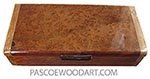 Handmade wood box - Decorative slim wood box or desktop box made of camphor burl with African mahogany ends