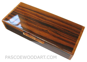 Handcrafted wood box - Decorative wood desktop box made of Indian rosewood with amboyna burl ends