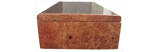 Amboyna box end - Handcrafted wood box