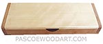 Handmade slim wood box - Decorative wood desktop box made of cherry with aspen top