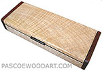 Handmade wood box - Decorative wood slim box, desktop box made of figured maple with cocobolo ends