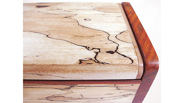 Splated maple desktop box closeup