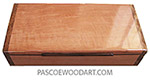 Handmade wood box - Decorative wood  slim desktop box made of pearwood with African amazakoue ends