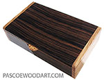 Handmade wood box - Decorative desktop box made of macassar ebony with Mediterranean olive ends