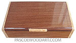 Handmade wood box - Slim desktop box made of Santos rosewood with maple burl ends