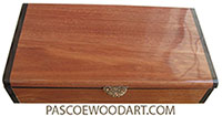 Handmade slim wood box - Desktop box made of bloodwood with Macassar ebony ends