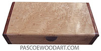 Handmade wood box - Desktop box made of birds eye maple with chechen ends.