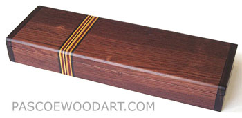 Decorative wood pen box - Honduras rosewood with boise de rose ends