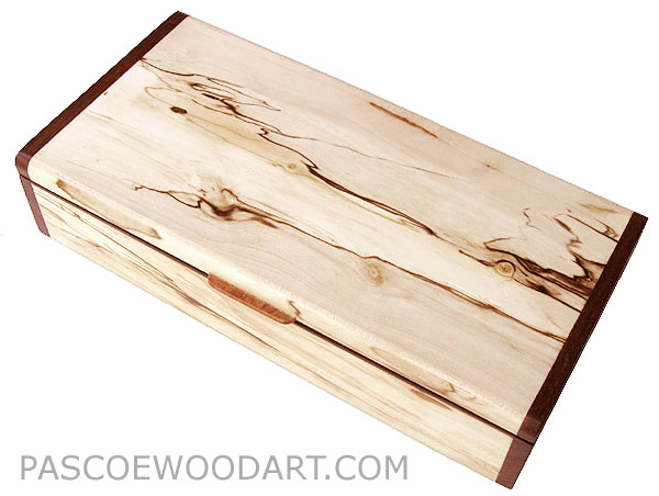 Decorative wood desktop box - Handmade wood box made of spalted maple, kamagong wood
