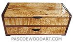 Handcrafted wood box with one drawer - Decorative wood box made of masur birch, shedua
