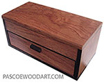 Handcrafted Wood Box - One drawer box made of bubinga with Gbon ebony trim