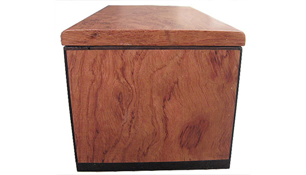 Bubinga box end - Handcrafted wood box with a drawer
