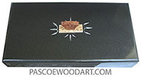 Handmade handpainted metallic black wood box - Long slim keepsake box
