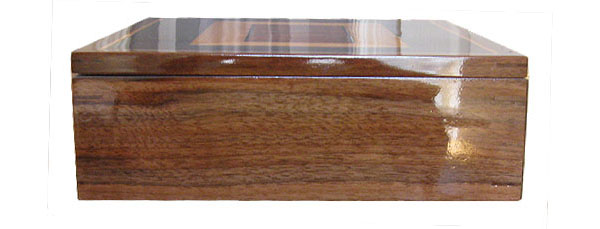 Handcrafted wood large keepsake box - Claro walnut box side view