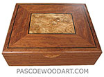 Handcrafted large wood box - Decorative large wood keepsake box made of bubinga with spalted maple, ebony inlaid top