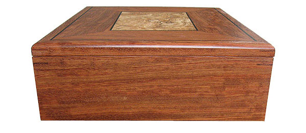 Bubinga box end - Decorative wood large keepsake box