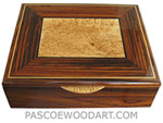 Handcrafted wood box - Large wood keepsake box made of Indian rosewood, masur birch