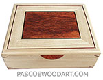Handcrafted large wood box - Decorative wood large keepsake box - Bleached ash,bllodwood burl