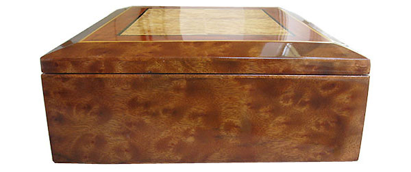 Camphor burl box end - Handcrafted decorative large wood box