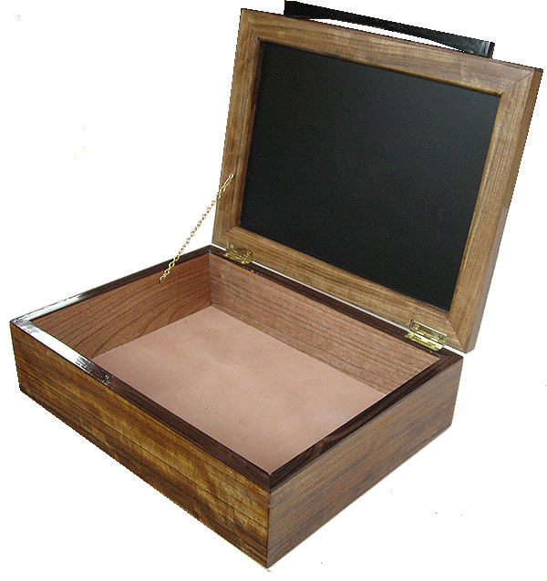 Handmade large wood box open view