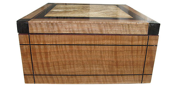 Curly cherry box end - Handcrafted large wood keepsake box