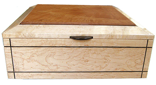 Birds eye maple box front - Handcrafted large wood box - Decorative large  keepsake box