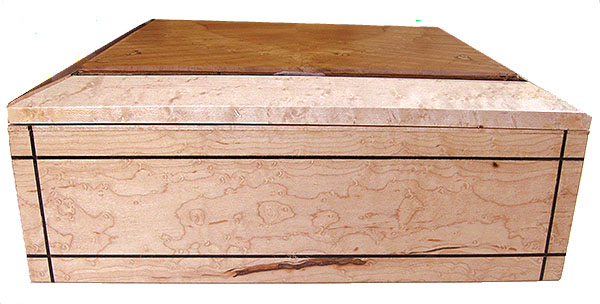 Birds eye maple box side - Handcrafted large wood keepsake box
