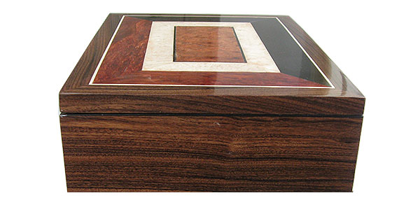 Santos rosewood box side - Handmade large wood keepsake box