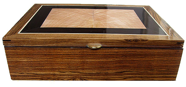 Bocote box front - Handcrafted wood box - Decorative large wood keepsake box